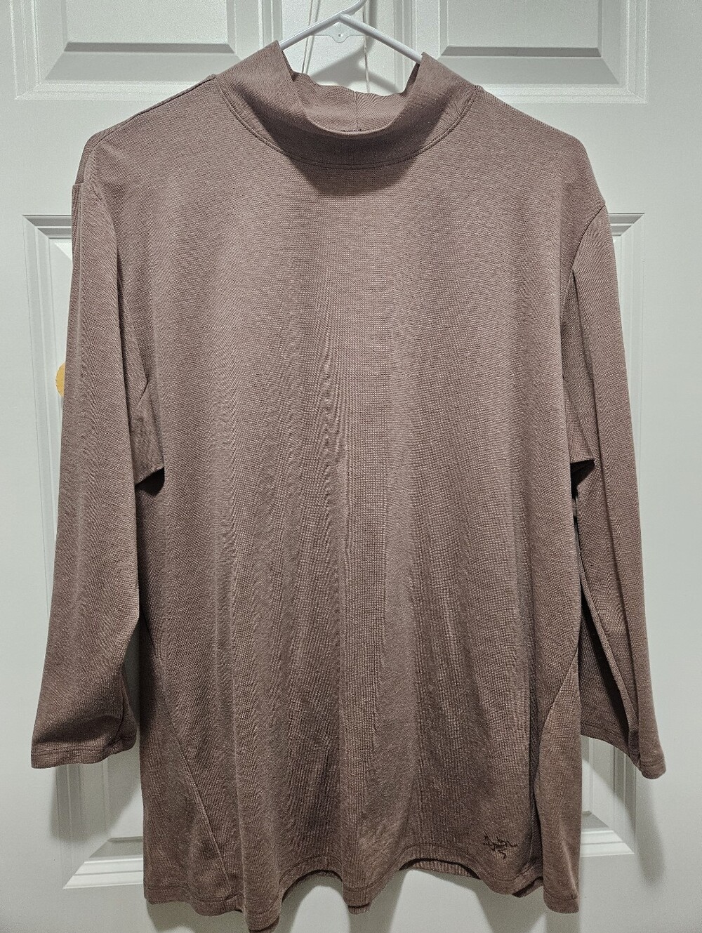 Arc'teryx Lumin Mock Neck Top XL Jute Heather 3/4 Sleeve Pullover Shirt